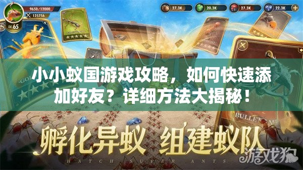 小小蟻國游戲攻略，如何快速添加好友？詳細(xì)方法大揭秘！