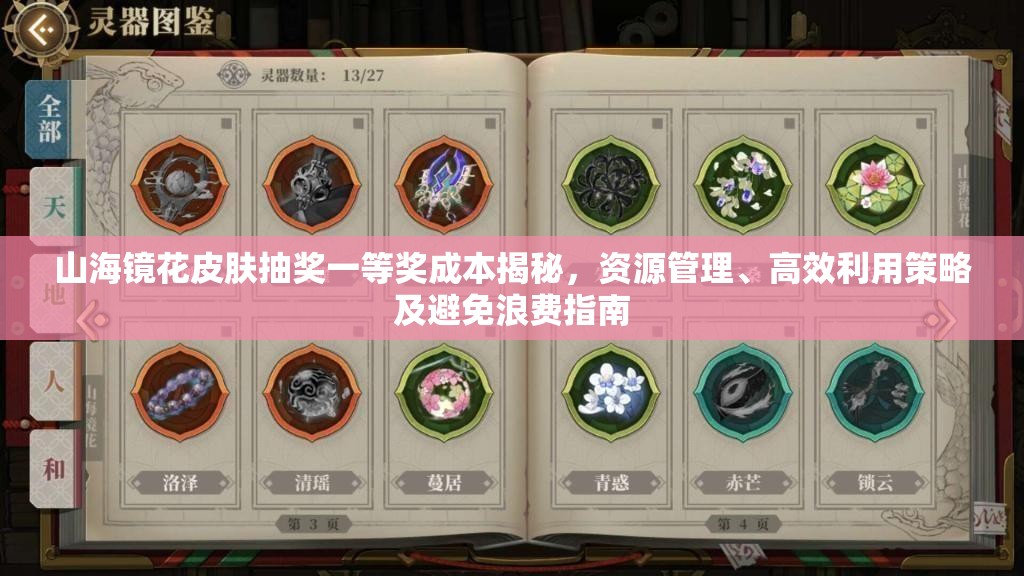 山海鏡花皮膚抽獎一等獎成本揭秘，資源管理、高效利用策略及避免浪費指南