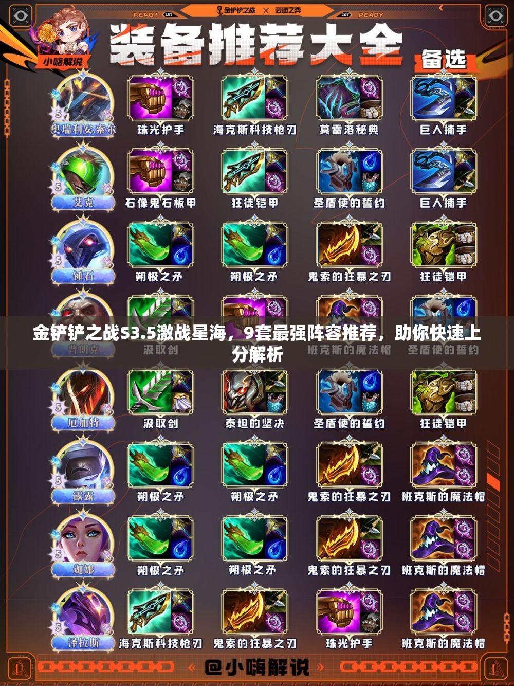 金鏟鏟之戰(zhàn)S3.5激戰(zhàn)星海，9套最強(qiáng)陣容推薦，助你快速上分解析