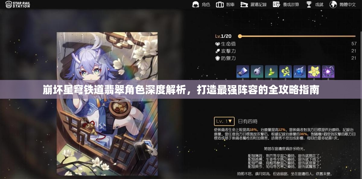 崩壞星穹鐵道翡翠角色深度解析，打造最強(qiáng)陣容的全攻略指南