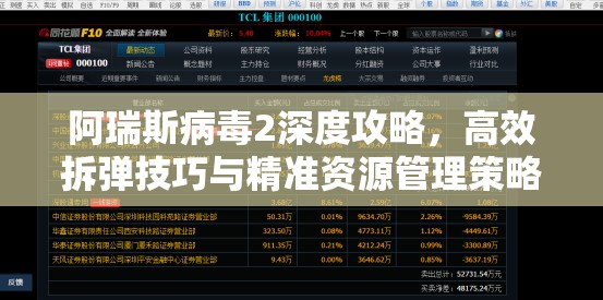 阿瑞斯病毒2深度攻略，高效拆彈技巧與精準資源管理策略