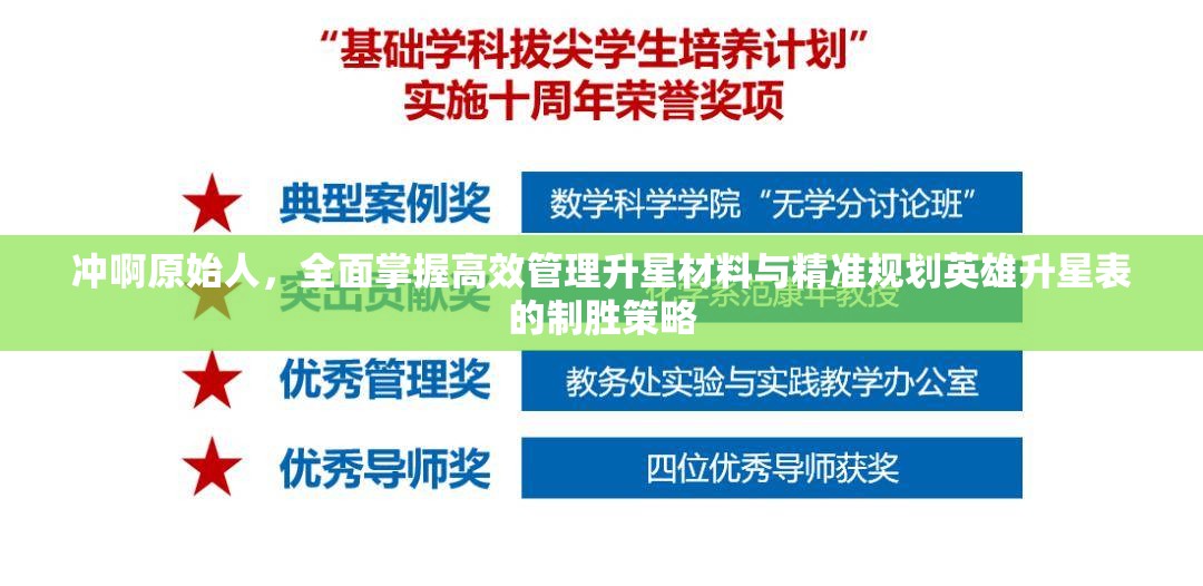 沖啊原始人，全面掌握高效管理升星材料與精準(zhǔn)規(guī)劃英雄升星表的制勝策略