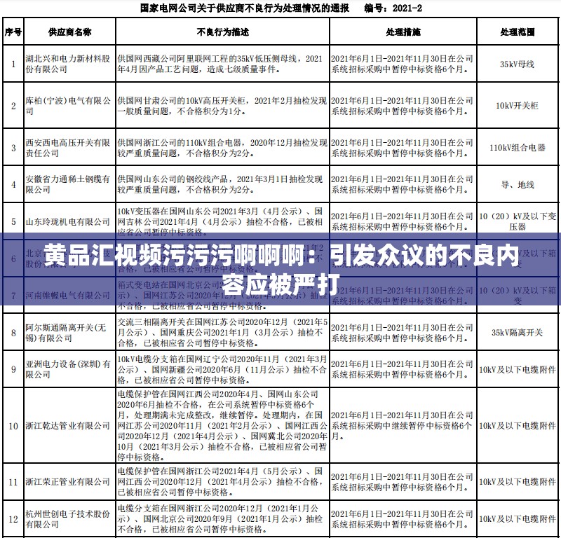 黃品匯視頻污污污啊啊?。阂l(fā)眾議的不良內容應被嚴打
