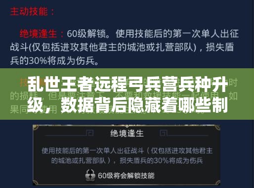 亂世王者遠程弓兵營兵種升級，數(shù)據背后隱藏著哪些制勝秘訣？