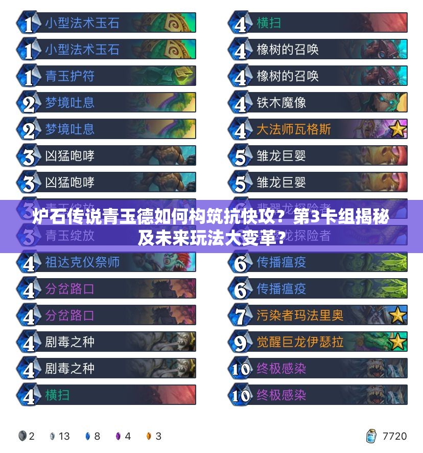 爐石傳說青玉德如何構筑抗快攻？第3卡組揭秘及未來玩法大變革？