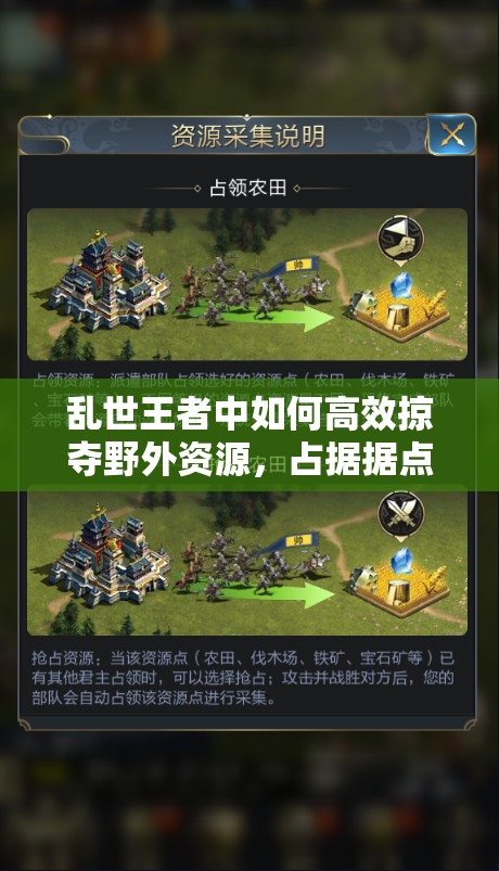 亂世王者中如何高效掠奪野外資源，占據(jù)據(jù)點(diǎn)并成功征集糧食？
