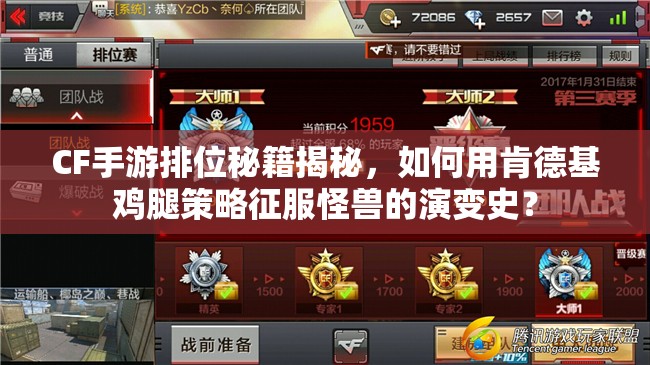 CF手游排位秘籍揭秘，如何用肯德基雞腿策略征服怪獸的演變史？