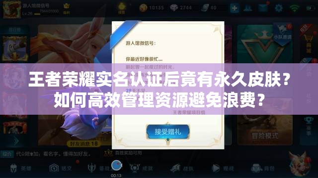 王者榮耀實(shí)名認(rèn)證后竟有永久皮膚？如何高效管理資源避免浪費(fèi)？