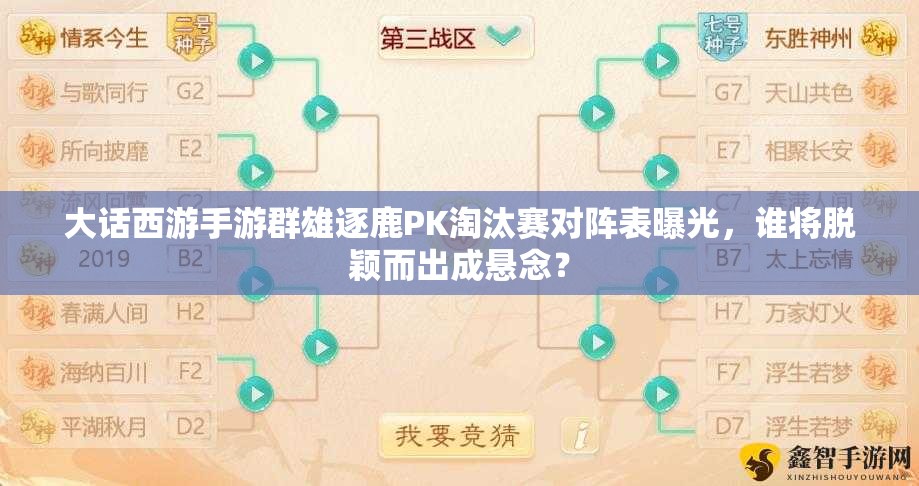 大話西游手游群雄逐鹿PK淘汰賽對陣表曝光，誰將脫穎而出成懸念？