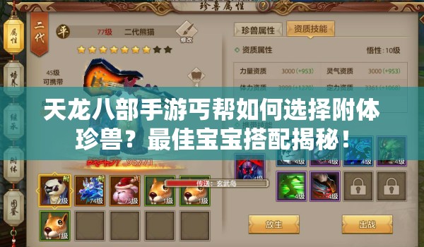 天龍八部手游丐幫如何選擇附體珍獸？最佳寶寶搭配揭秘！