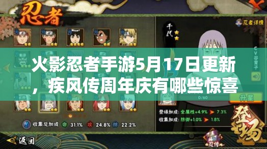 火影忍者手游5月17日更新，疾風(fēng)傳周年慶有哪些驚喜深度解析？