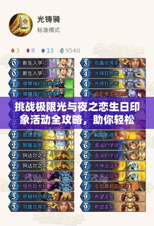 挑戰(zhàn)極限光與夜之戀生日印象活動全攻略，助你輕松拿下所有獎勵