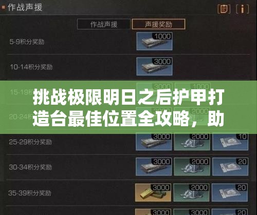 挑戰(zhàn)極限明日之后護(hù)甲打造臺最佳位置全攻略，助你輕松制霸生存戰(zhàn)場